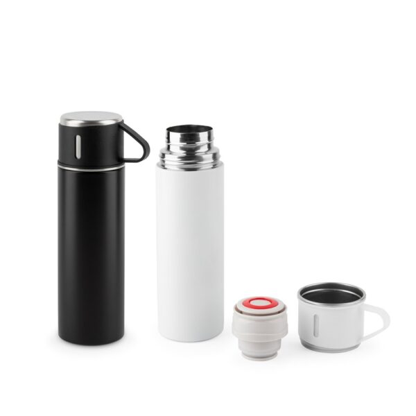 COMANECI. Doppelwandige Edelstahlflasche (90% recycelt) mit matter Oberfläche 490 ml